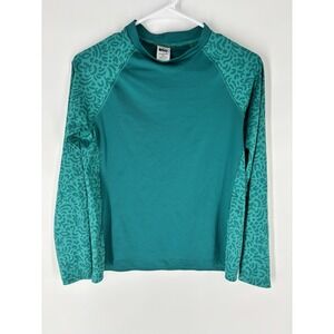 REI Girls Sunscout Rash‎ Guard Shirt Large  14/16 Long Sleeve Teal UPF 50+ Beach
